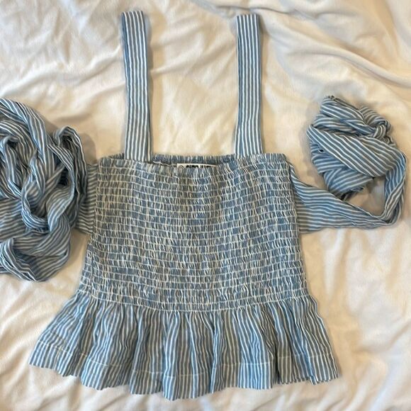 Ciao Lucia! Isla Smocked Tank Top with subtle peplum Size XS - Picture 2 of 10